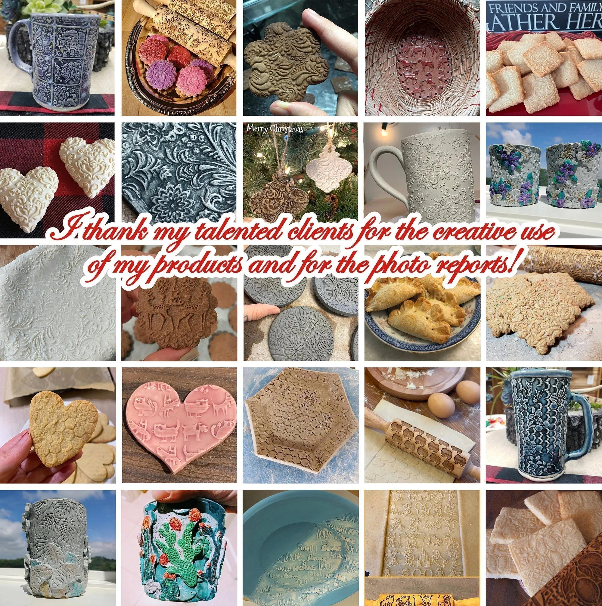 Bamboo Embossed Rolling Pin, Textured Cookie, Clay Stamp,Pottery Roller, Ceramics Shortbread Cookies, Christmas Gift