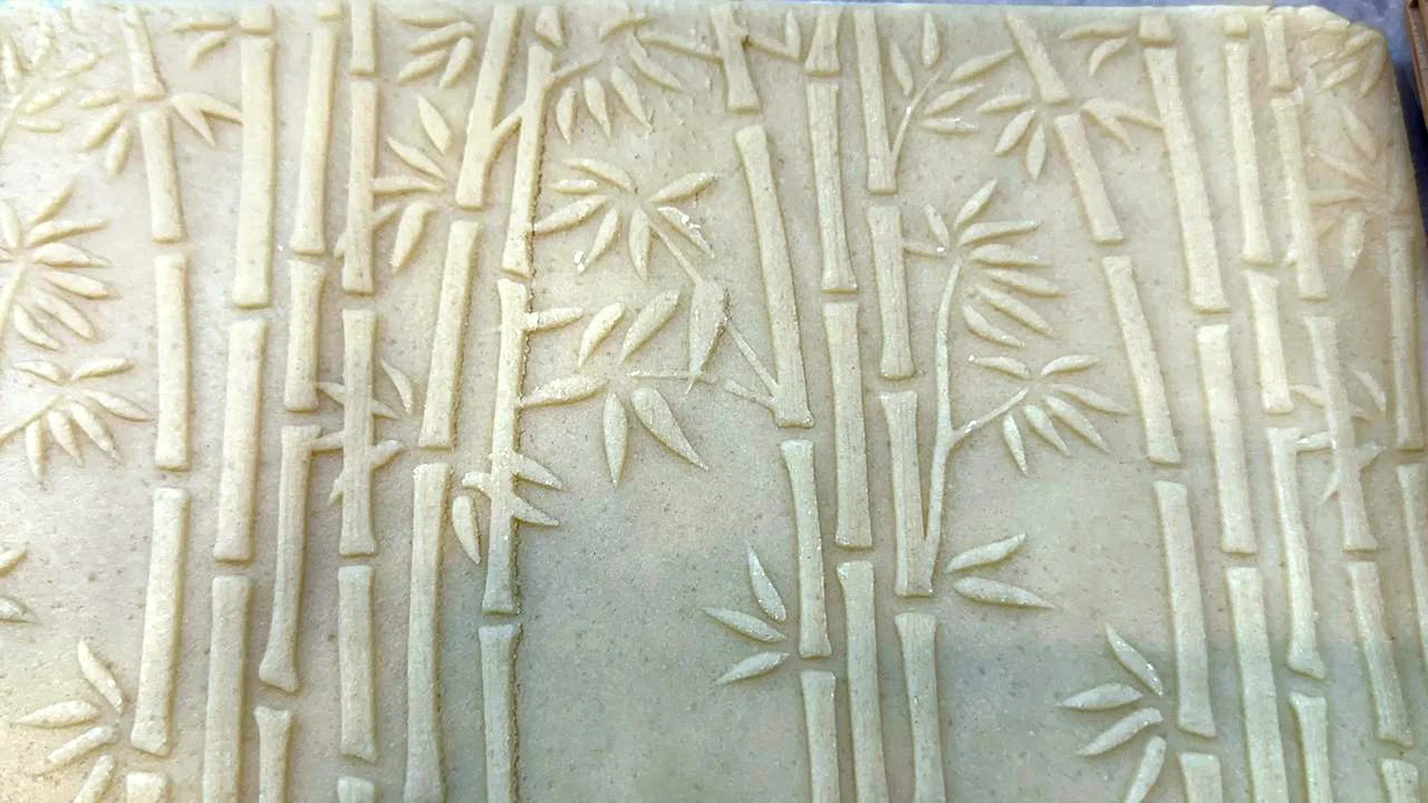 Bamboo Embossed Rolling Pin, Textured Cookie, Clay Stamp,Pottery Roller, Ceramics Shortbread Cookies, Christmas Gift
