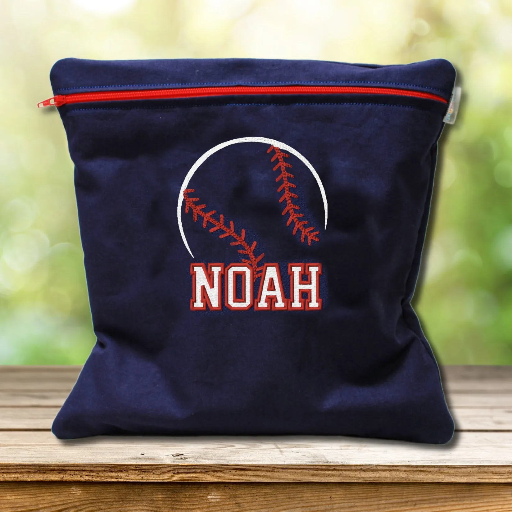 Baseball Navy Personalized Reusable Food Bag