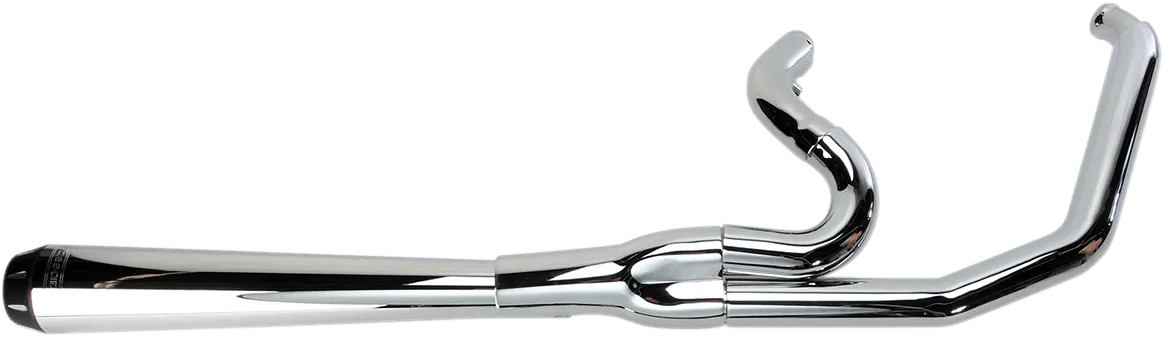 Bassani Manufacturing 13311R Road Rage 2:1 Long w/Black Billet Reverse Cone End Cap w/ Machined Flutes - Chrome