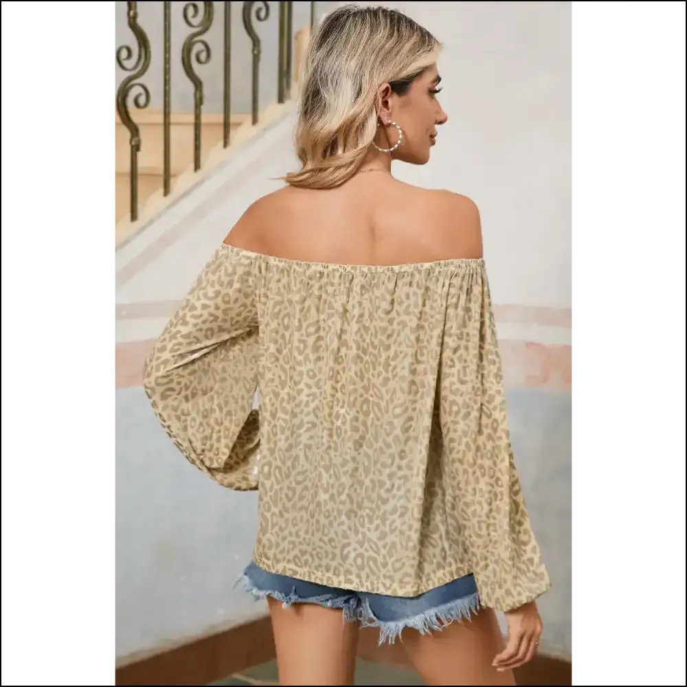 Beige Allover Leopard Print Blouse Hear me Roar