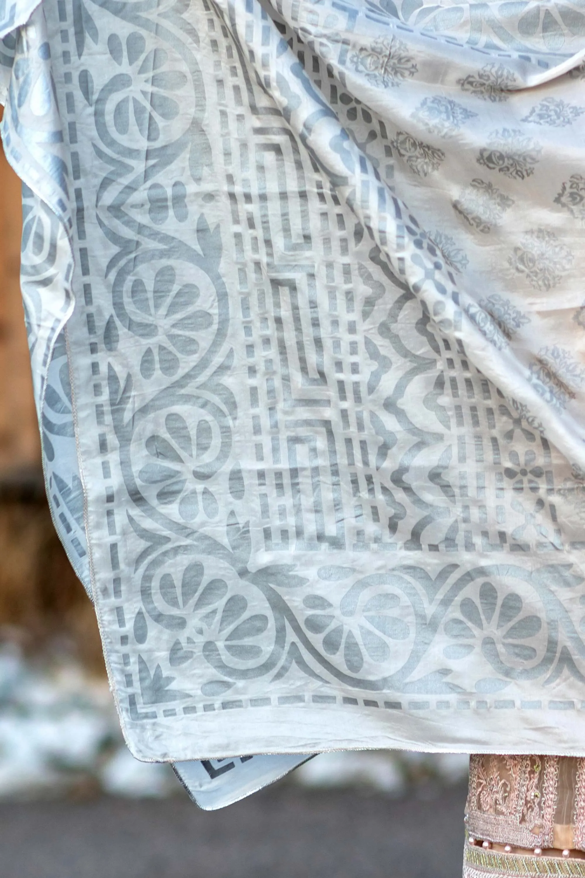 Beige Chiffon Salwar Kameez Suit