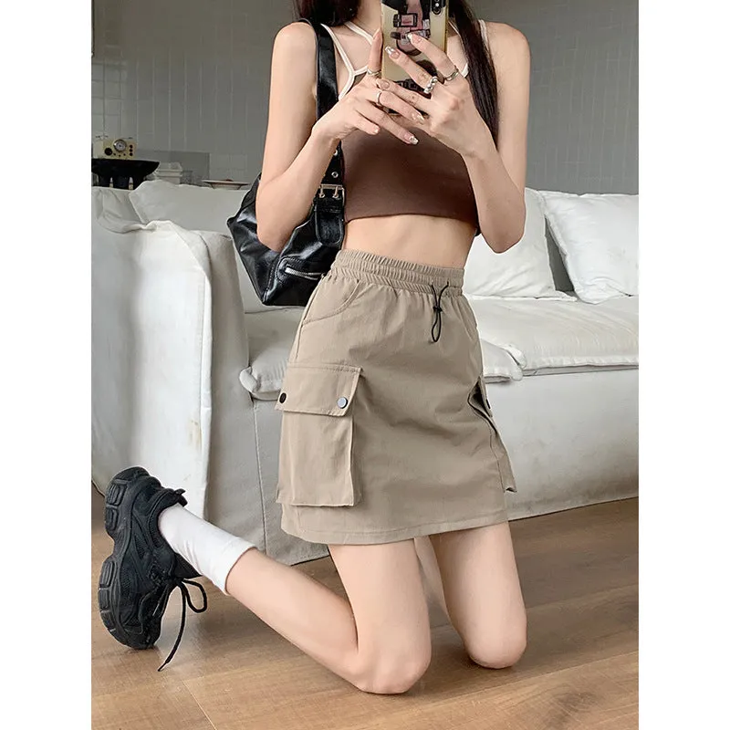 Beige Side Pocket Skirt