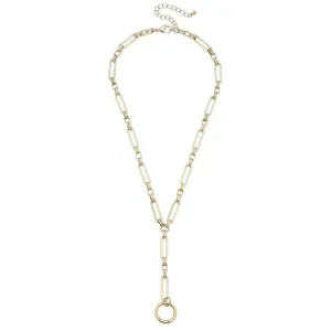 Bella Lariat Charm Necklace Base in Shiny Gold