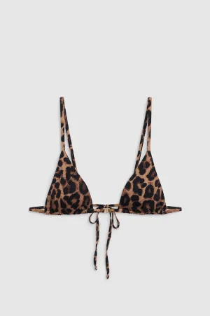Bellamy Bikini Top - Black And Brown Leopard