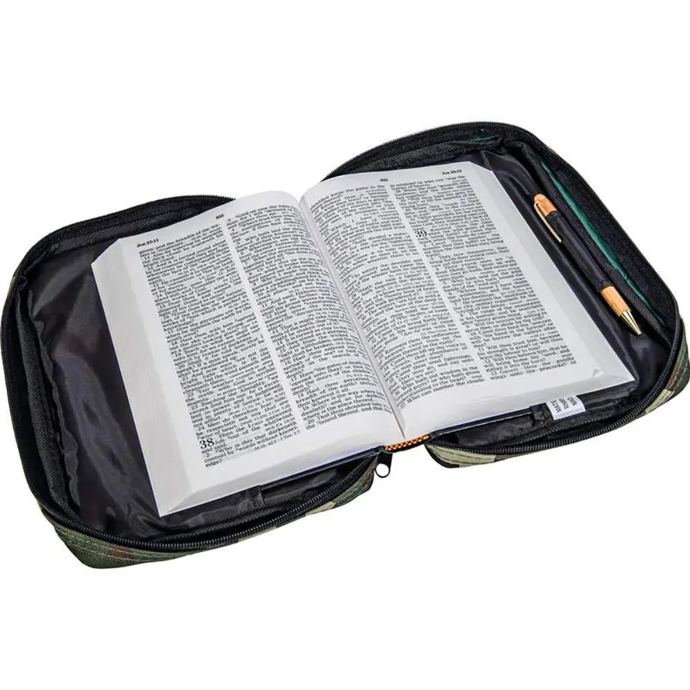 Bible Cover Camo Green Camouflage Protective Holy Book Tote Carry Case Bag