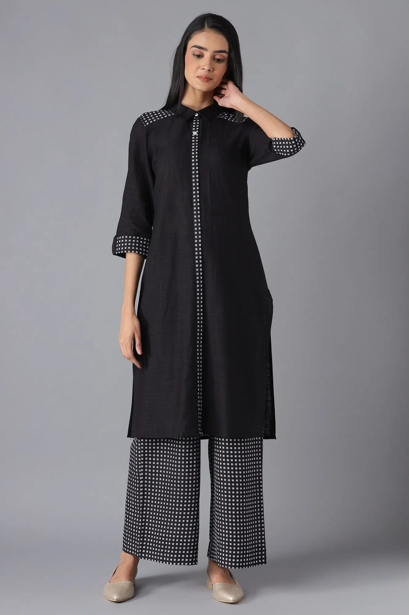 Black Ethnic Festive kurta and Palazzo Set