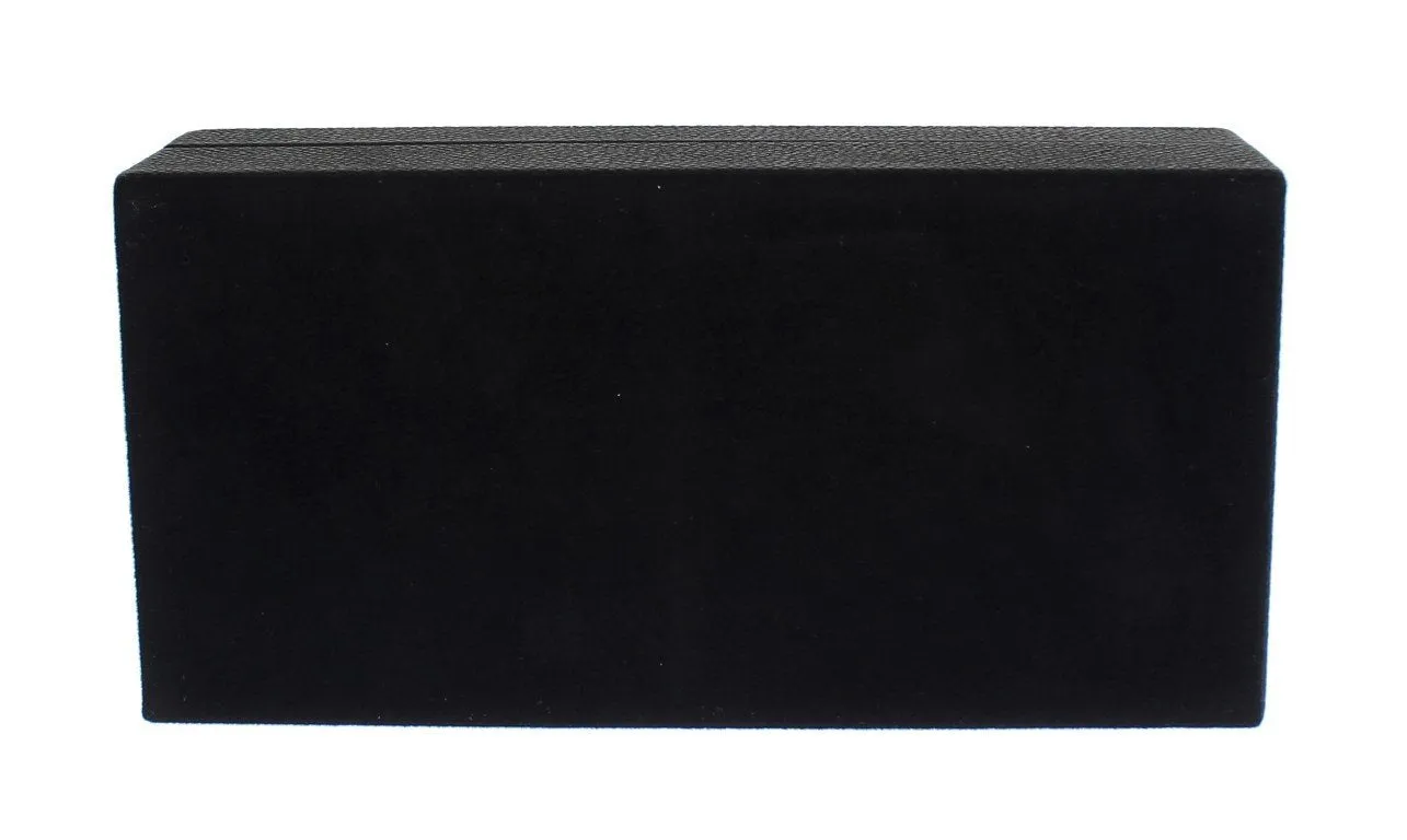Black Leather Ring Cufflinks Organizer Box