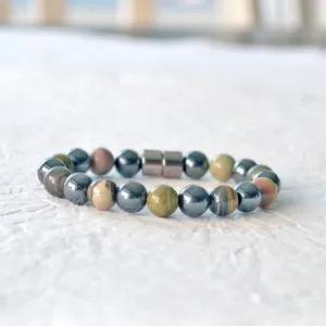 Black Magnetic Hematite & Jasper Bracelet