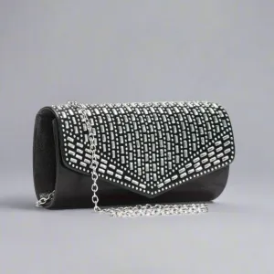 Black Rhinestone Evening Bag