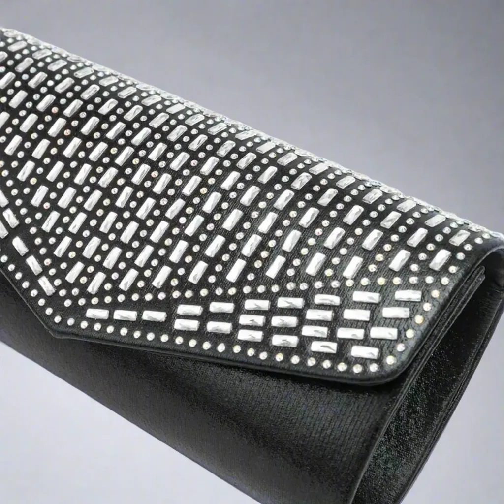 Black Rhinestone Evening Bag