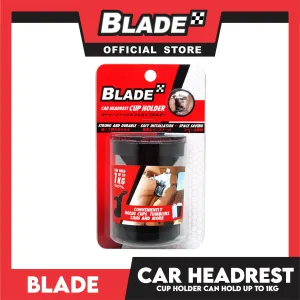 Blade Car Headrest Cup Holder (Black) Conveniently Holds Cups, Tumblers, Cans and More