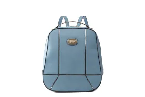 Blue Vegan Leather Minimalist Womens Backpack