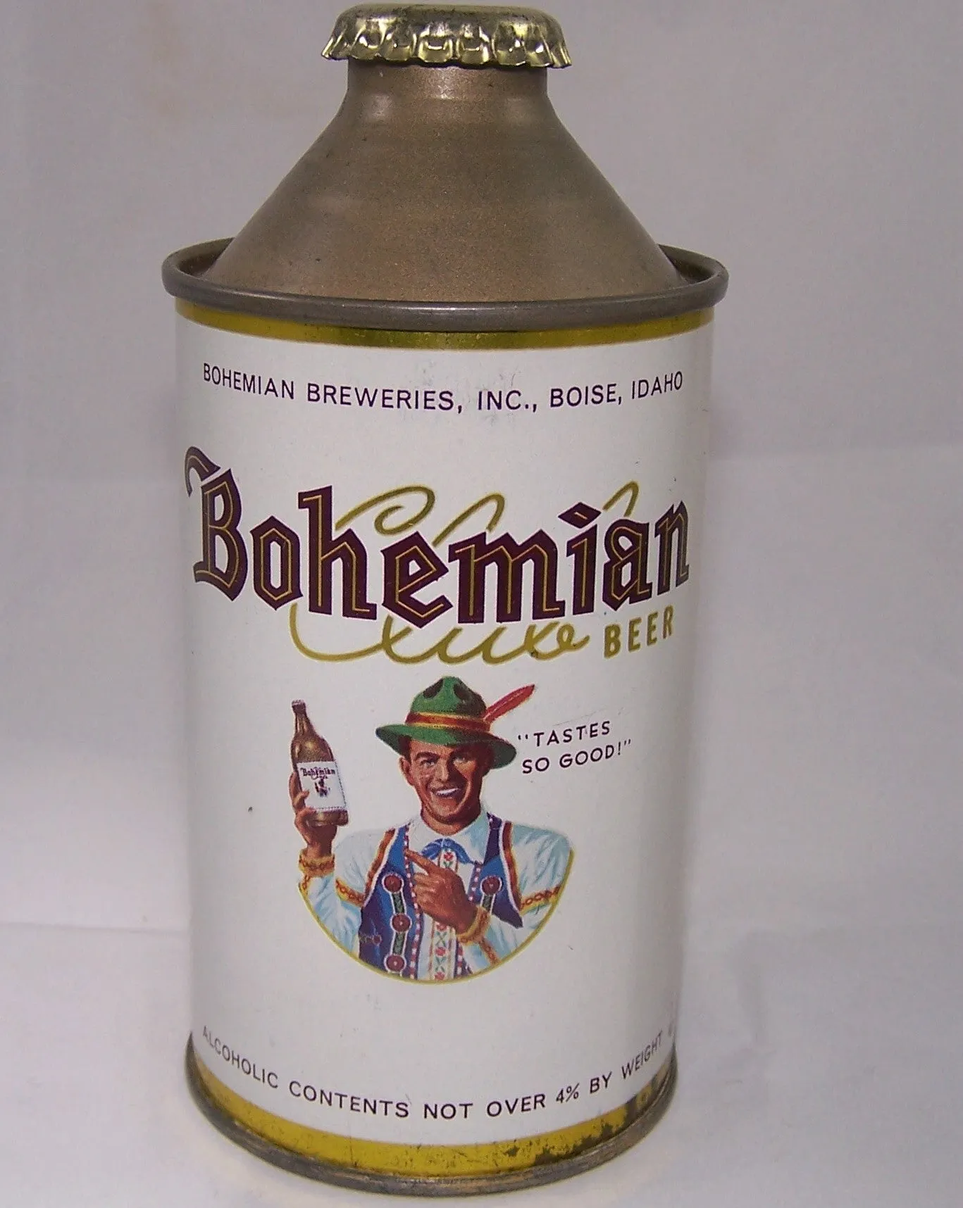 Bohemian Club N.O 4% Alc, USBC 154-3, Rolled Can, Grade 1/1  Sold 4/12/15