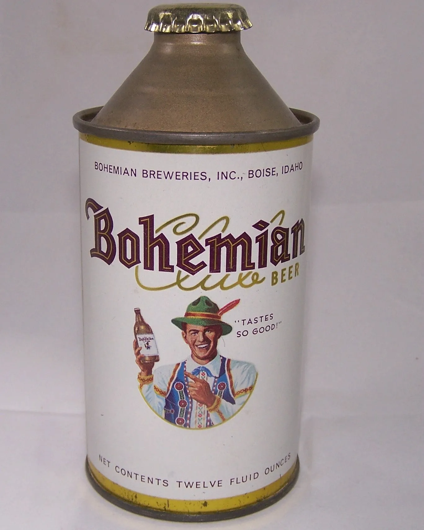 Bohemian Club N.O 4% Alc, USBC 154-3, Rolled Can, Grade 1/1  Sold 4/12/15