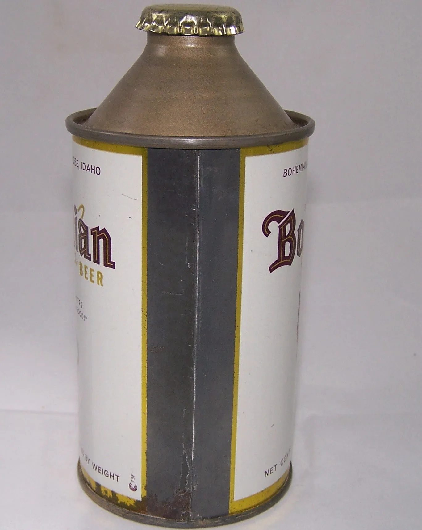 Bohemian Club N.O 4% Alc, USBC 154-3, Rolled Can, Grade 1/1  Sold 4/12/15