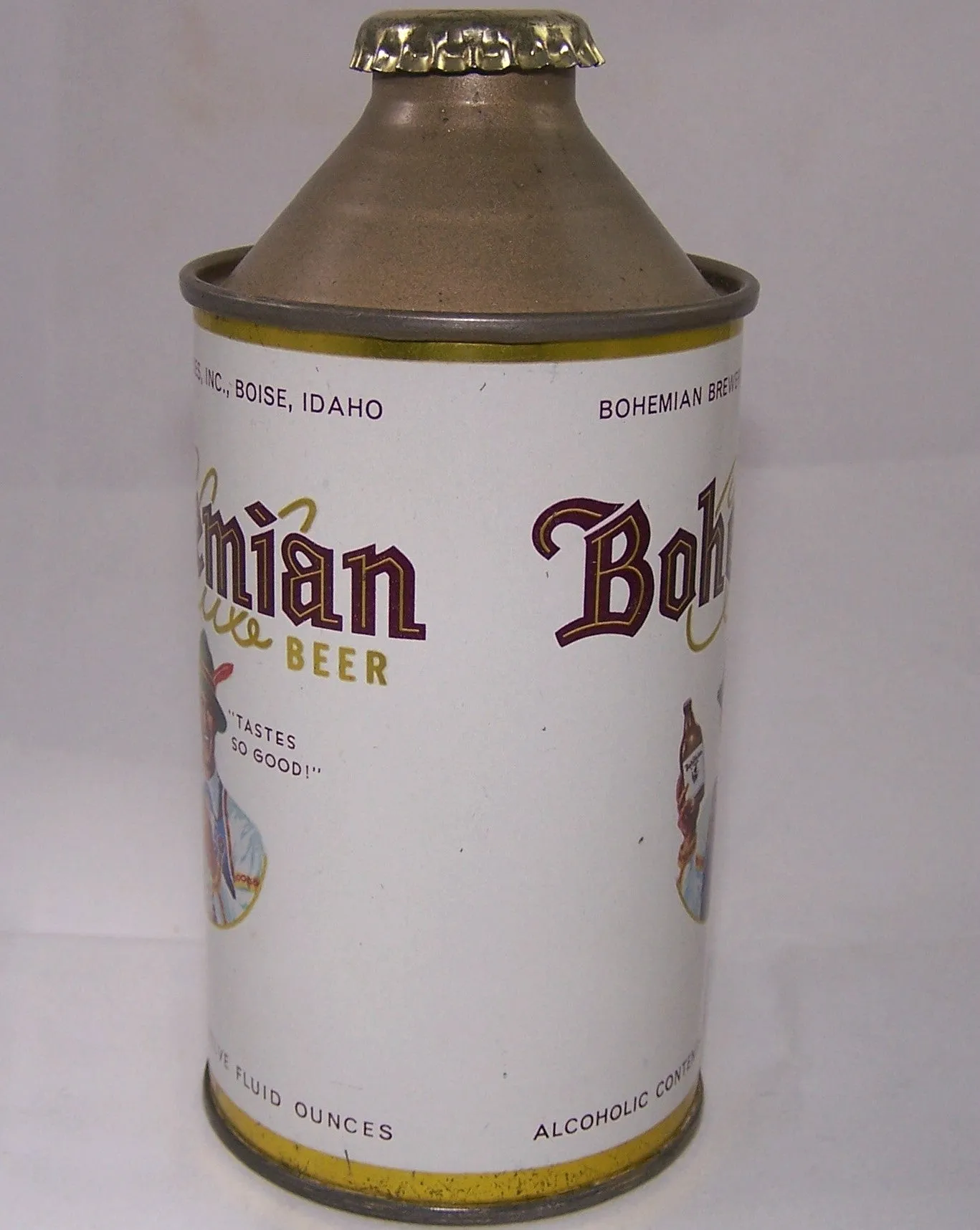 Bohemian Club N.O 4% Alc, USBC 154-3, Rolled Can, Grade 1/1  Sold 4/12/15