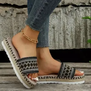 Bohemian orthotic slide sandals