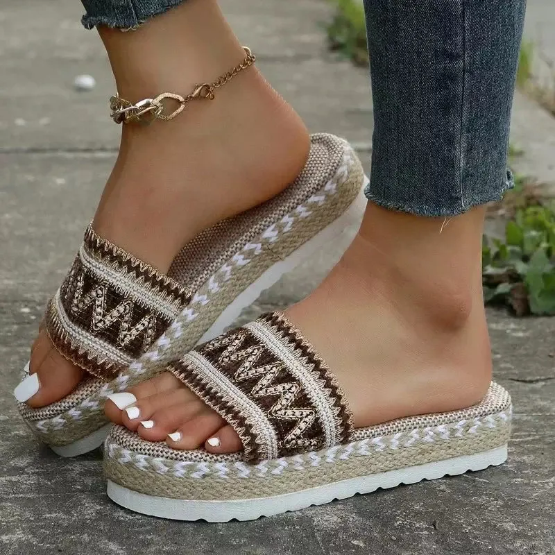 Bohemian orthotic slide sandals