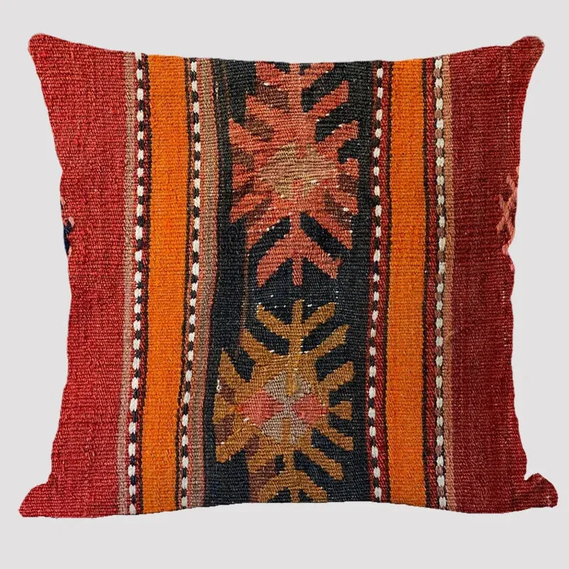Bohemian Patterns Linen Cushions Case Multicolors Abstract Ethnic Geometry Print Decorative Pillows Case Living Room Sofa Pillow
