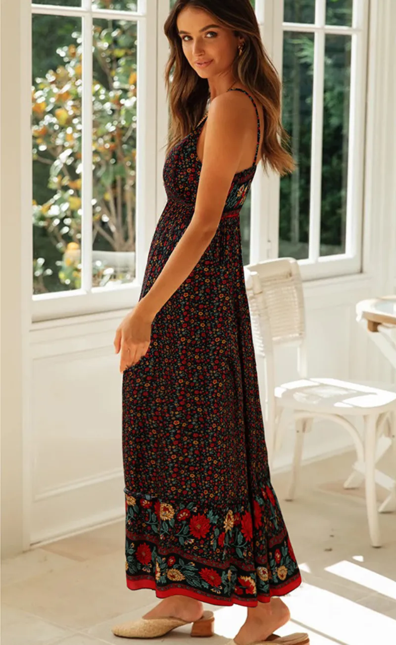 Bohemian Style Flowing Dress for Women