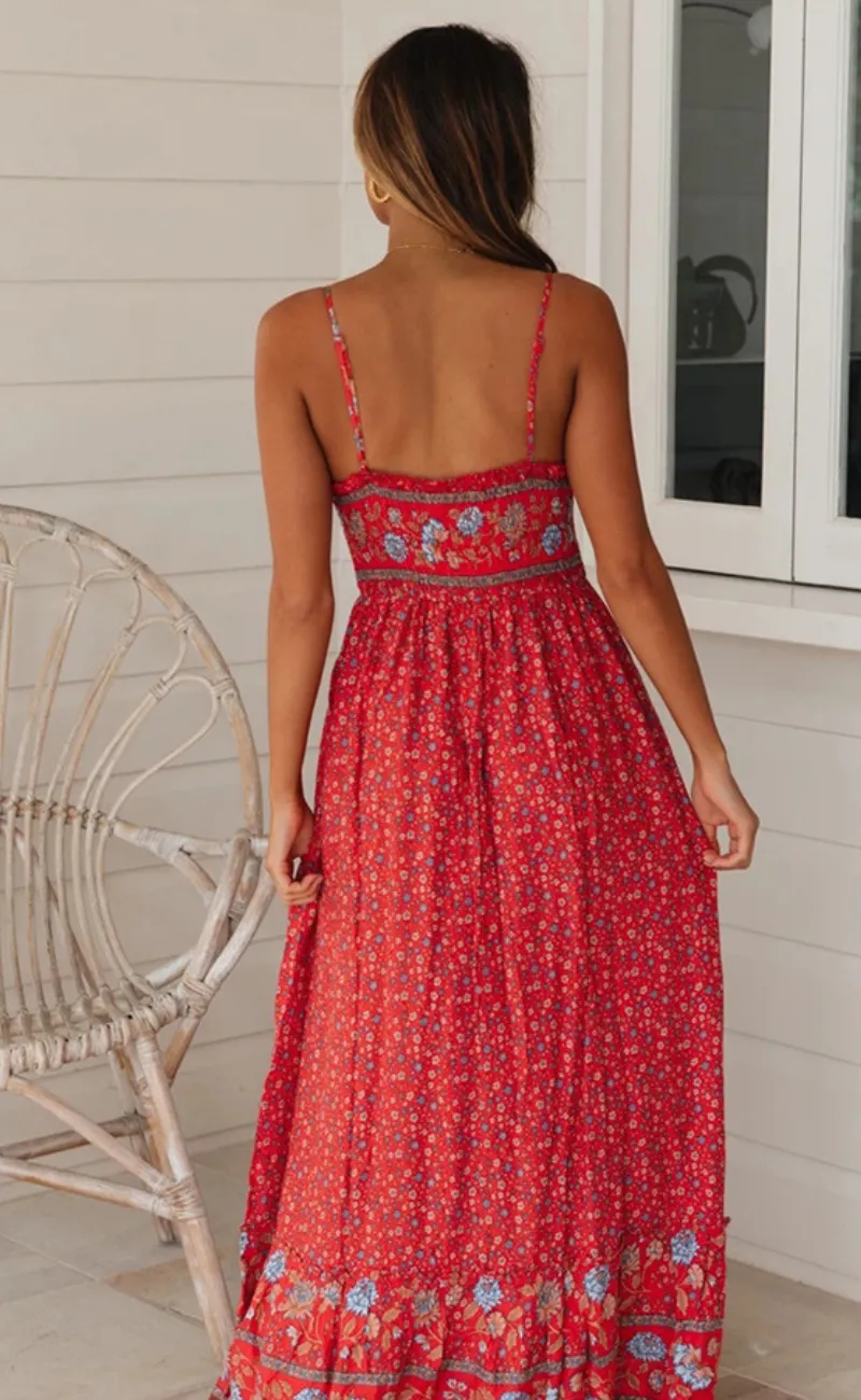 Bohemian Style Flowing Dress for Women