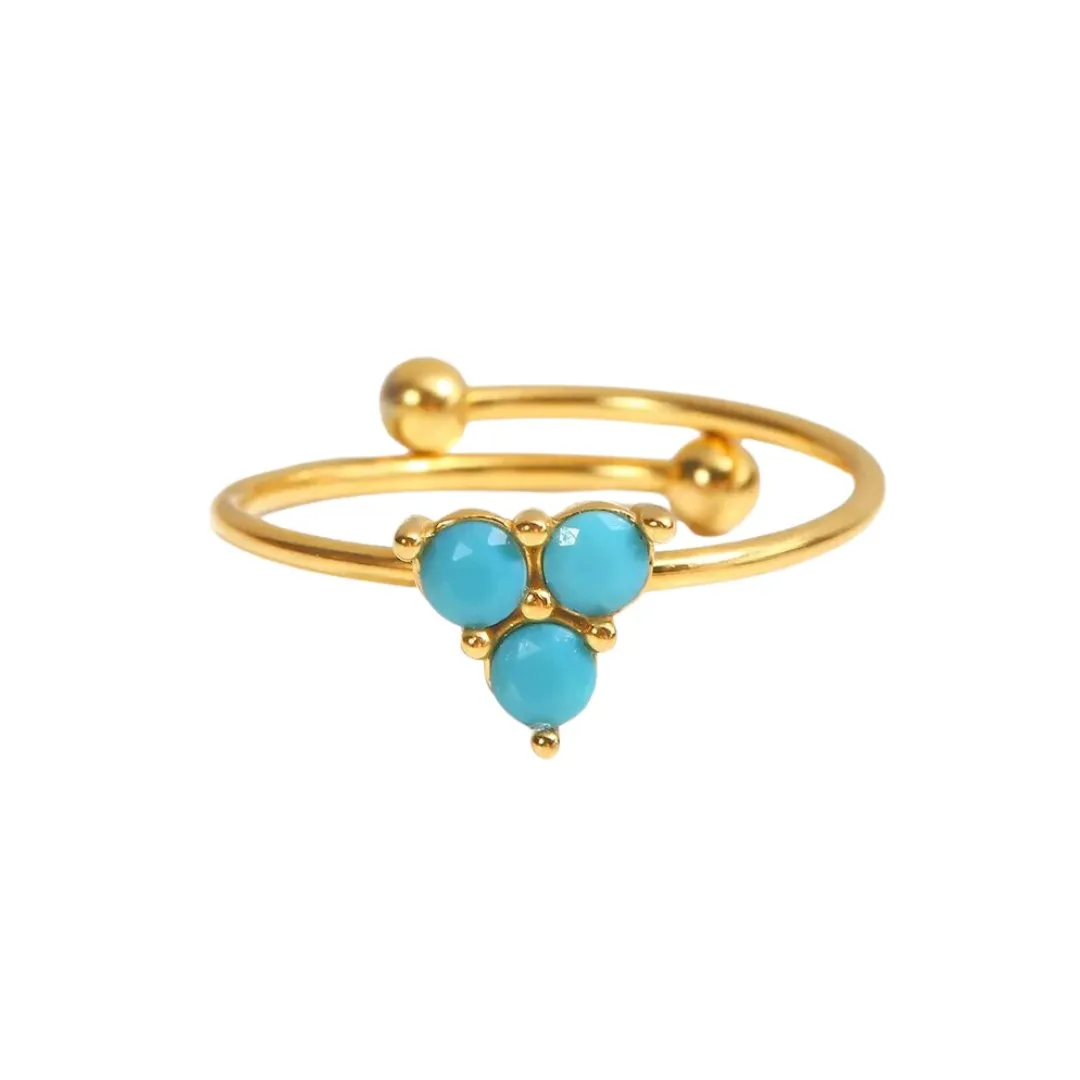 Bohemian Style Natural Stones Malachite Rings