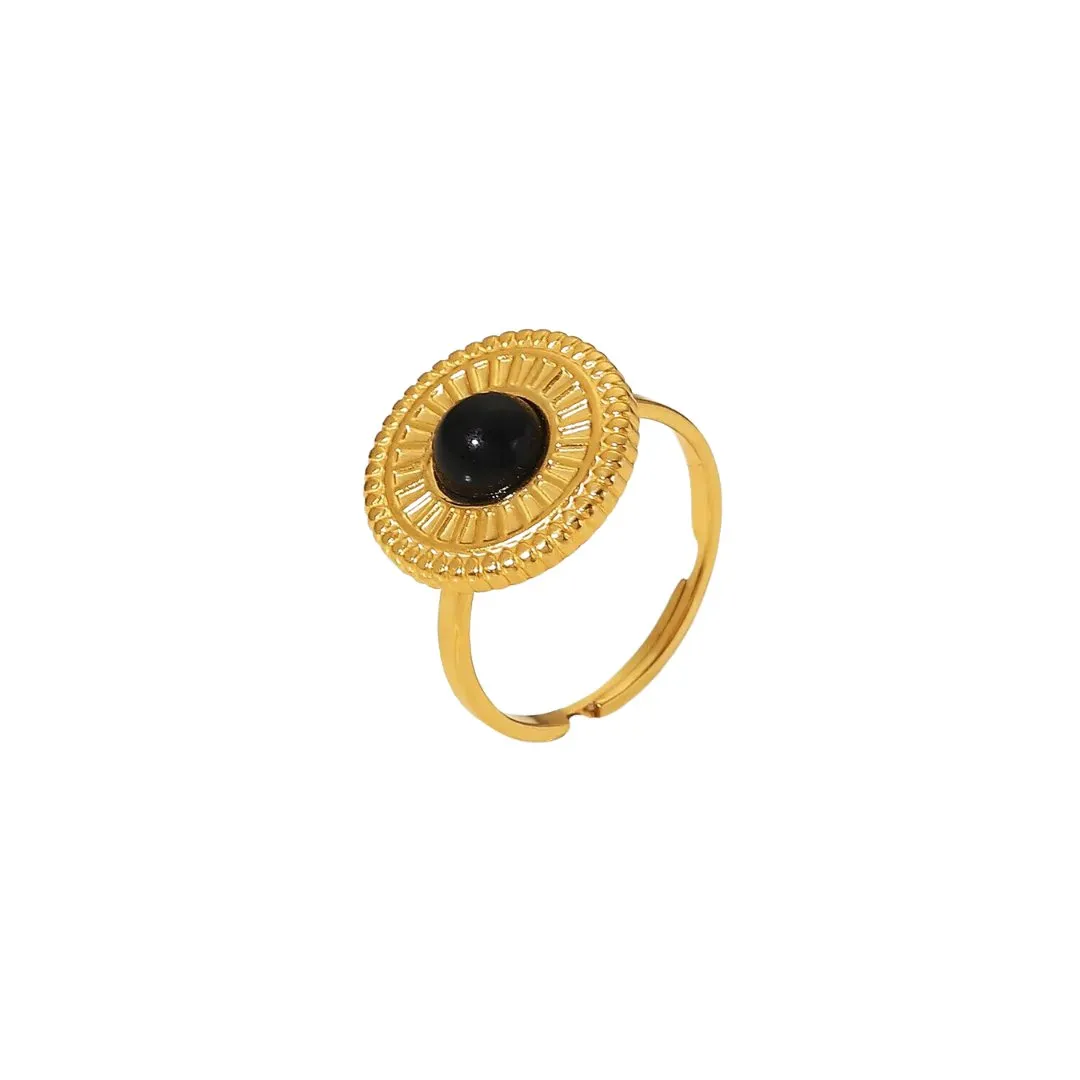 Bohemian Style Natural Stones Malachite Rings