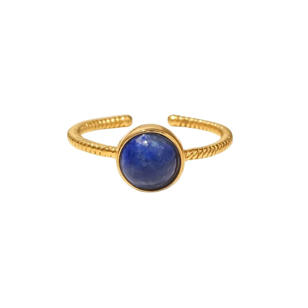 Bohemian Style Natural Stones Malachite Rings