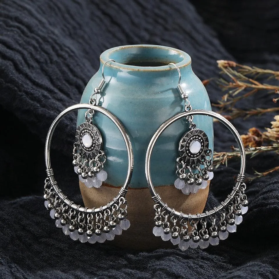 Bohemian Vintage Round Bead Earrings