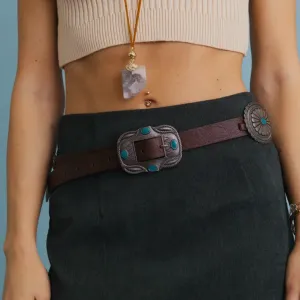 Boho Turquoise Concho Belt with Western Accents