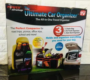 Brand new in box The Ultimate Car Organizer with removable cooler bag, Ez Trunk Organizer & Auto Seat Organizer