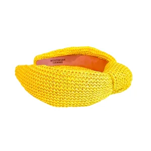 Bright Yellow Raffia Headband