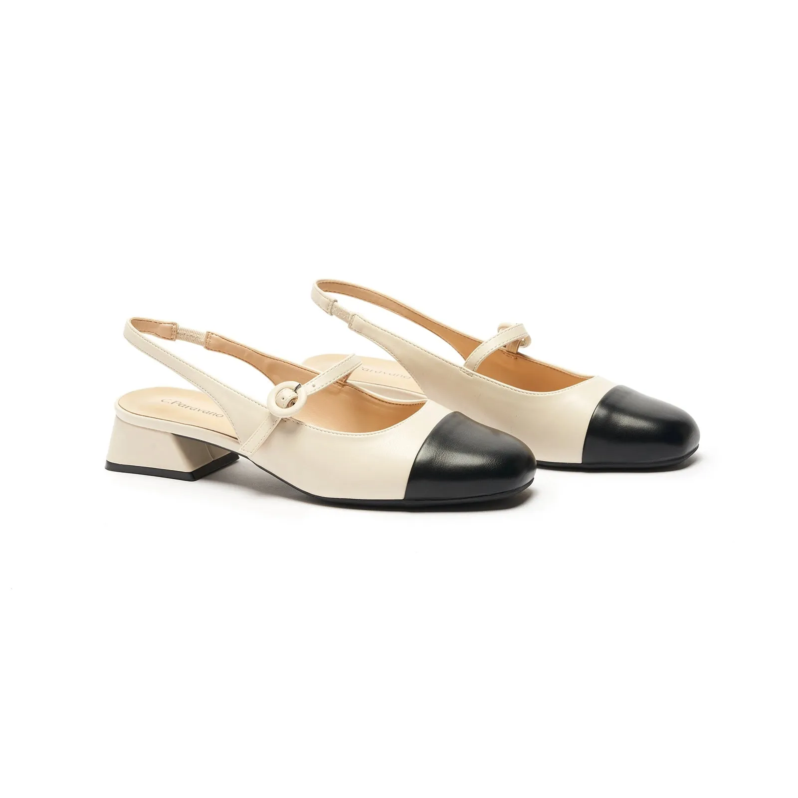 Cape Toe Block Heel Slingbacks(Kara F)
