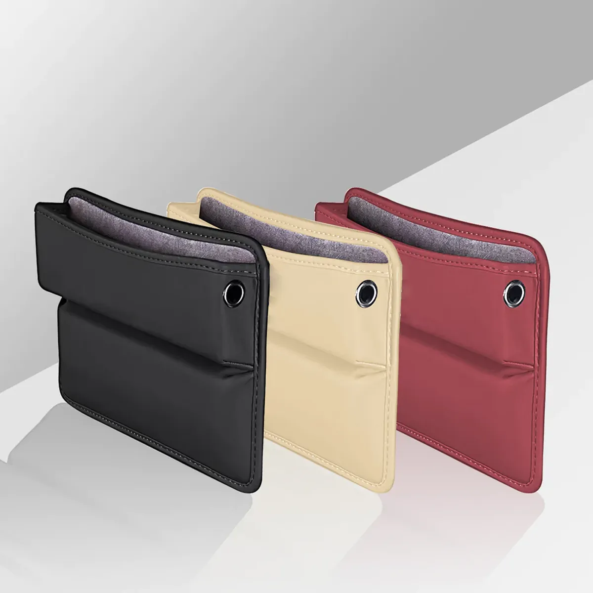 Car Seat Gap Filler Organizer, Custom-Fit For Car, Multifunctional PU Leather Console Side Pocket Organizer for Cellphones, Cards, Wallets, Keys WAFD226
