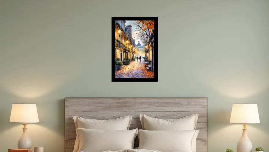 Charming Autumn Streets of Paris Wall Art Poster