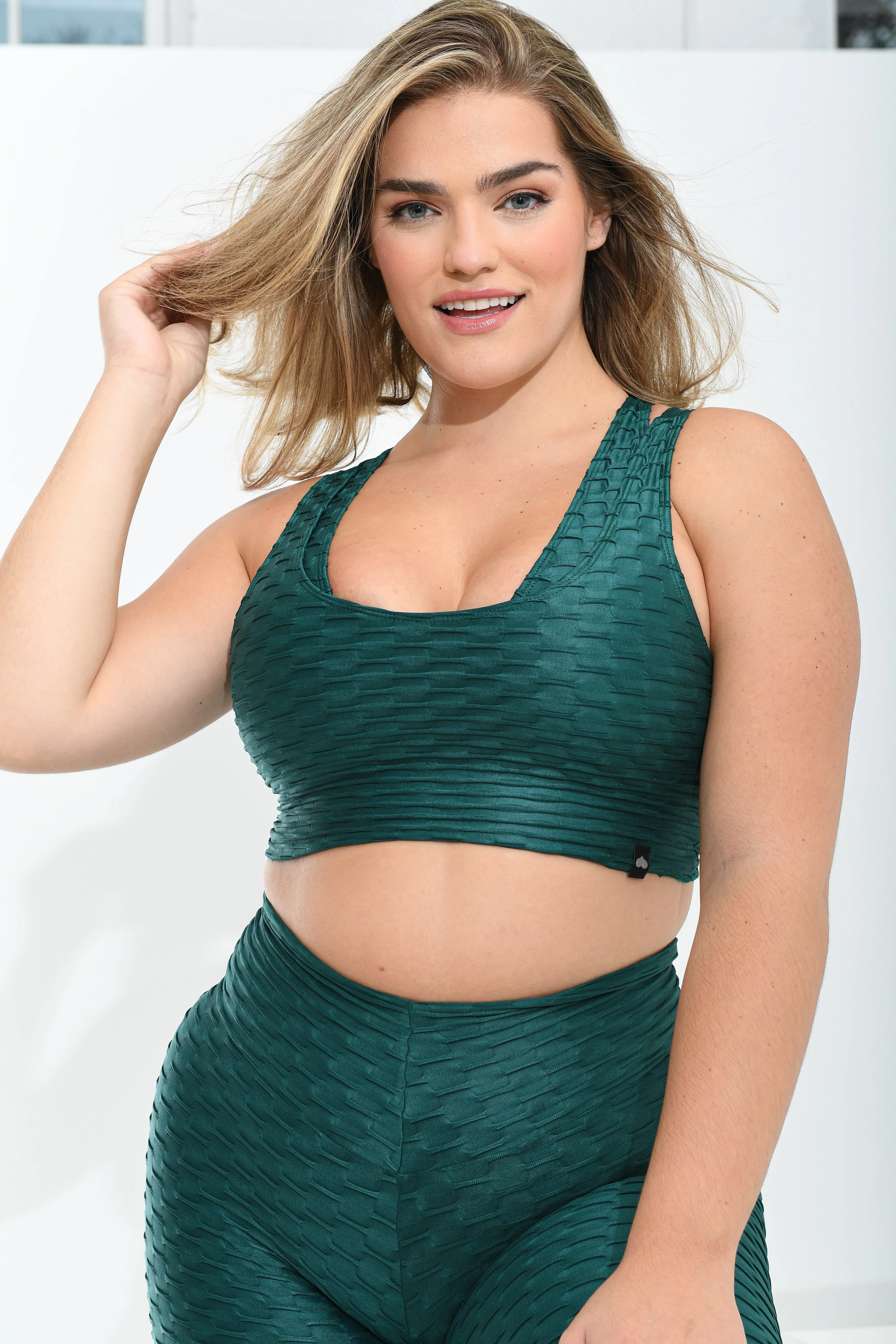 Chrome Cropped Tank Emerald (FINAL SALE)