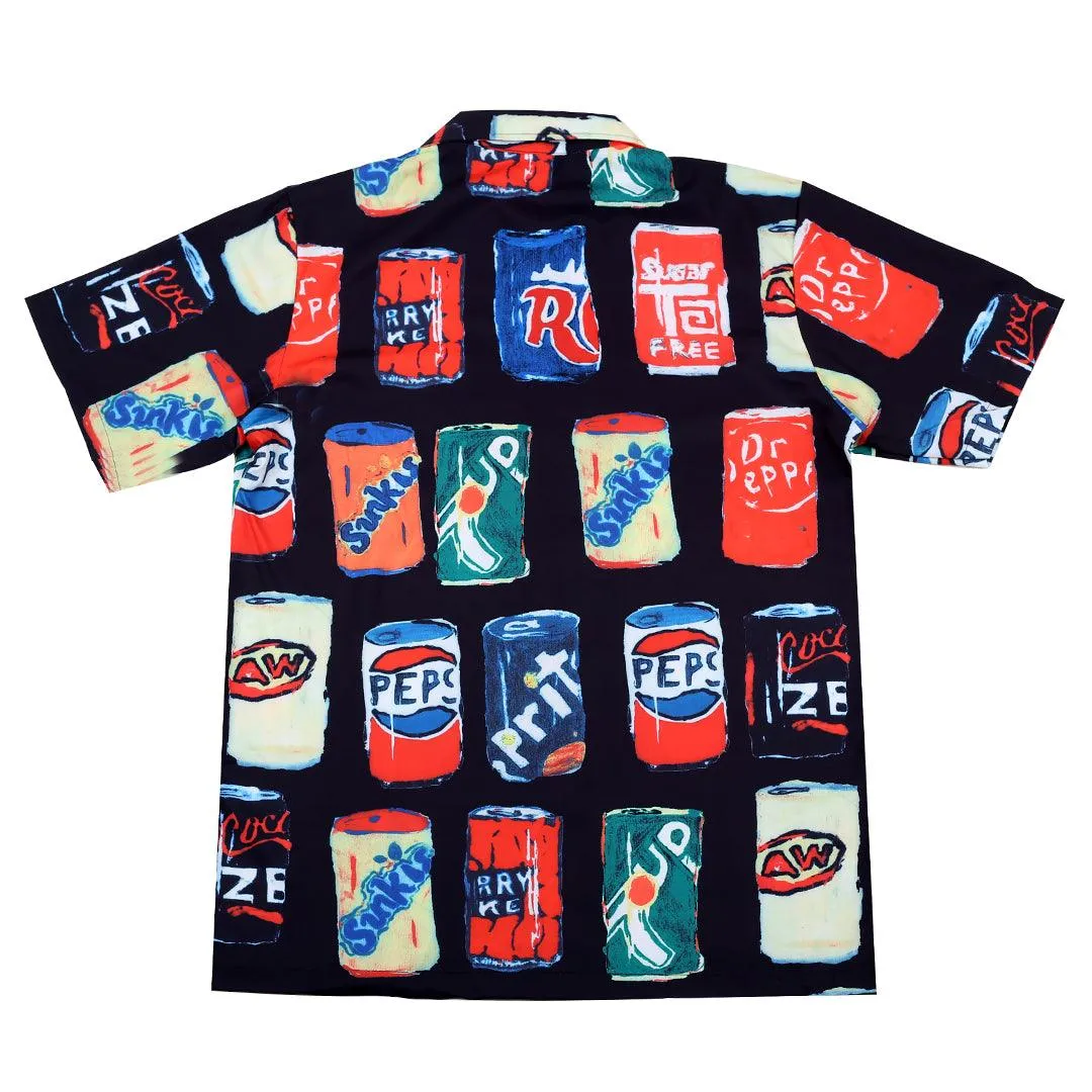 Classic Tin Designed Aloha Shirt - Black