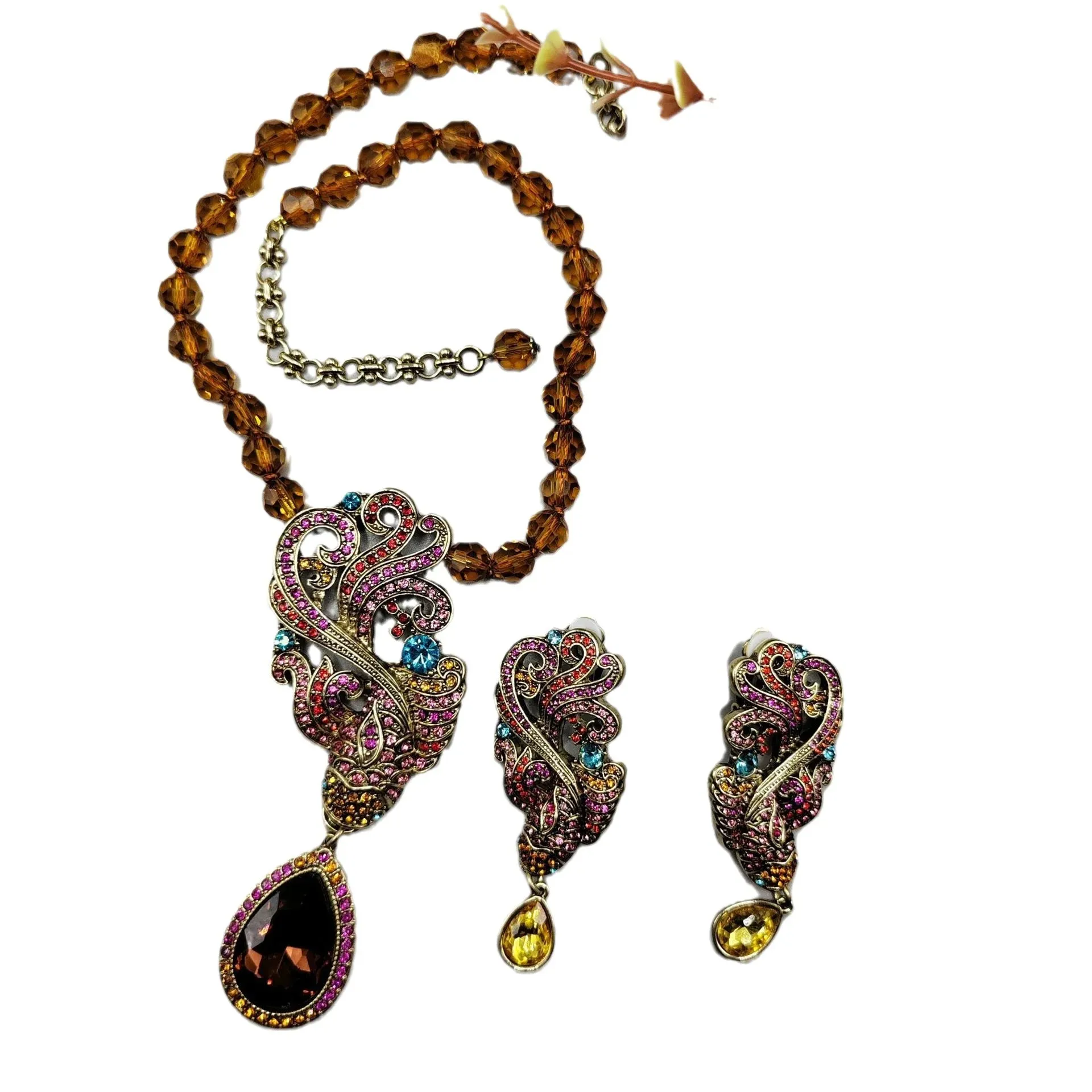 Classical Long Earrings Necklace Set