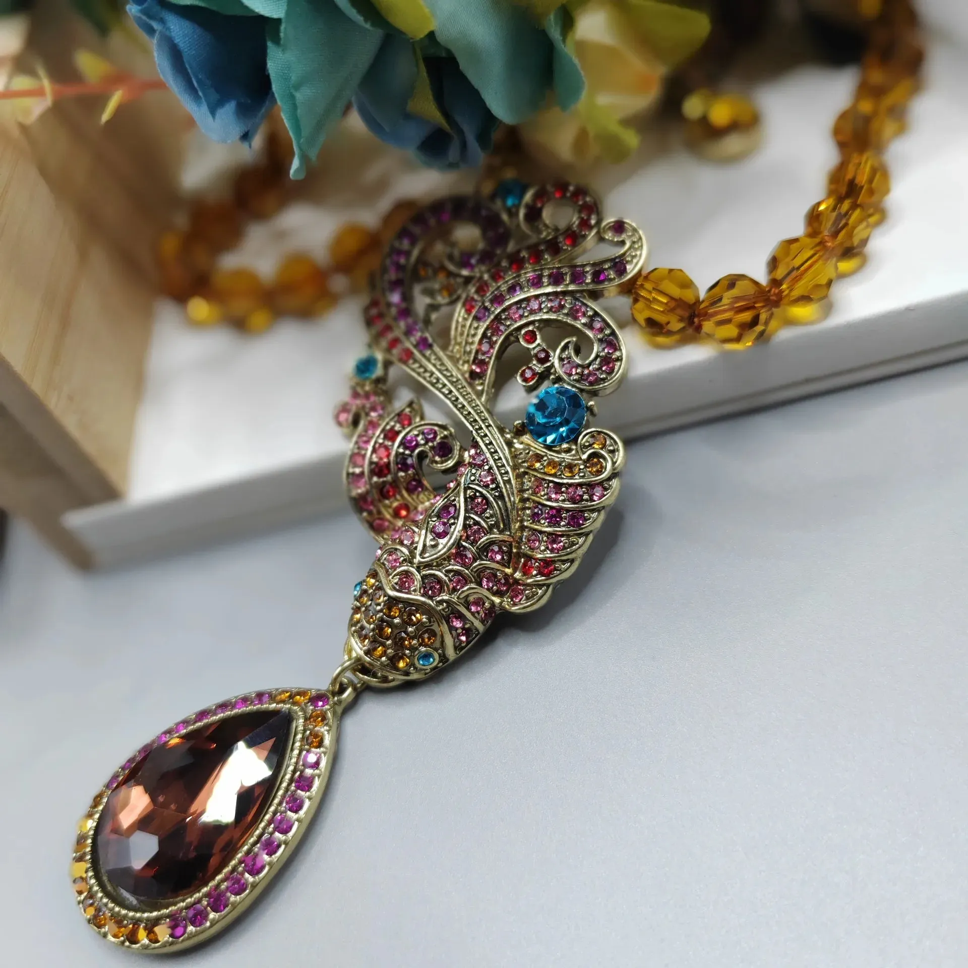 Classical Long Earrings Necklace Set