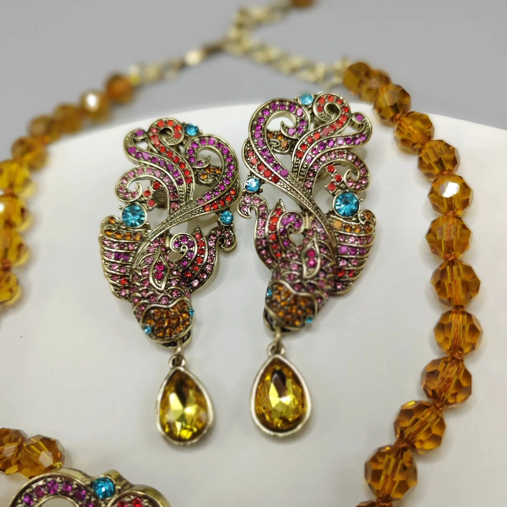 Classical Long Earrings Necklace Set