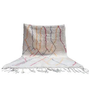 Colorful Moroccan Tanzia Area Rug with Tassels