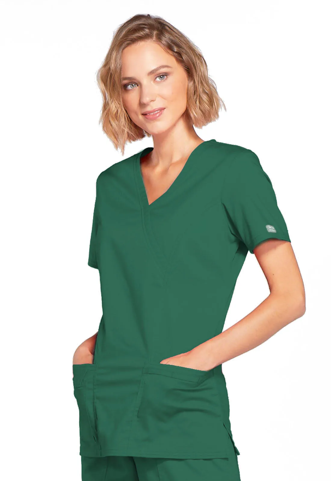 Core Stretch 4728 Mock Wrap Top Hunter Green