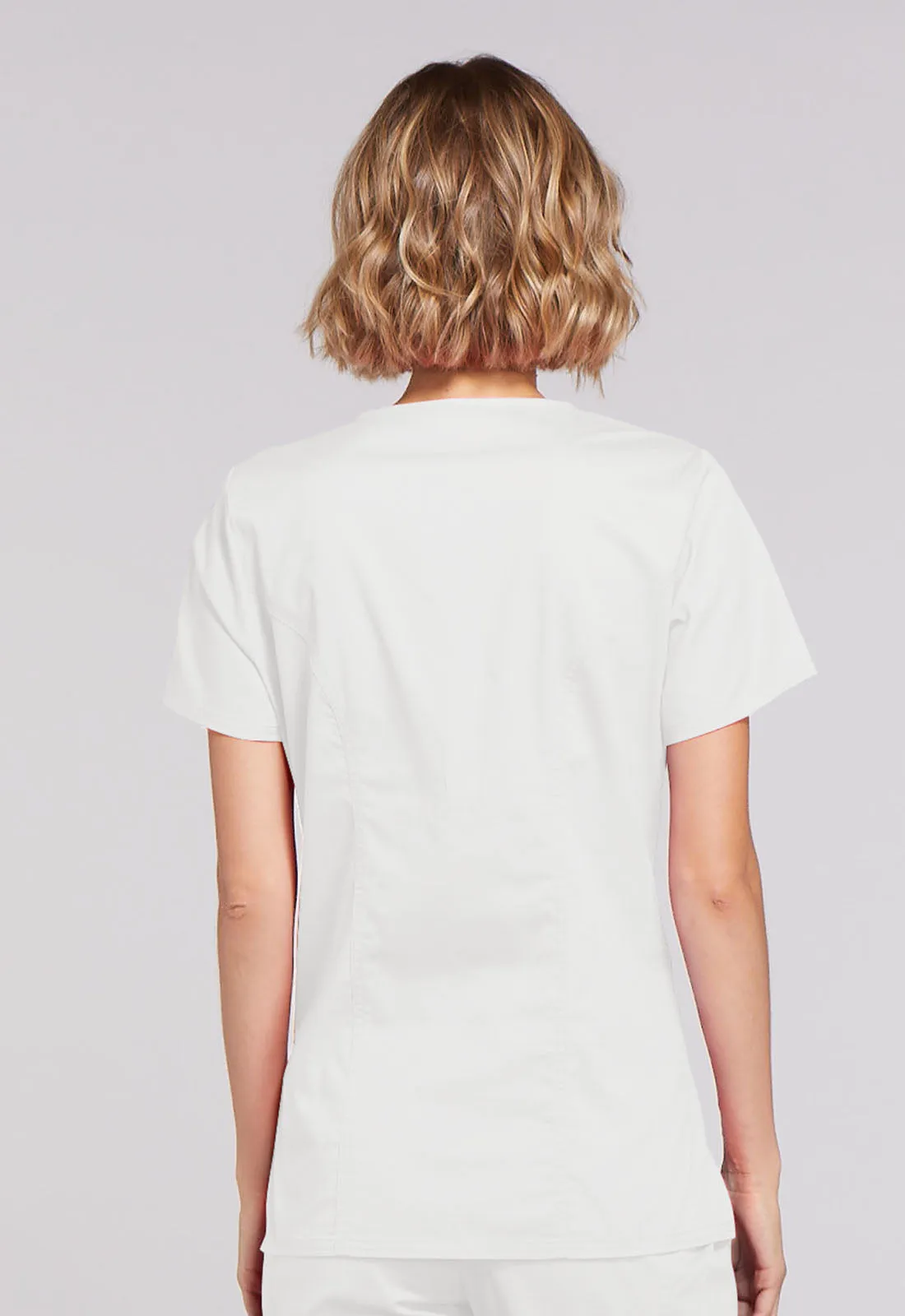 Core Stretch 4728 Mock Wrap Top White