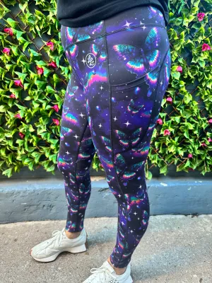 Cosmic Flutter Side Pocket Recycled Leggings (Made in the UK)