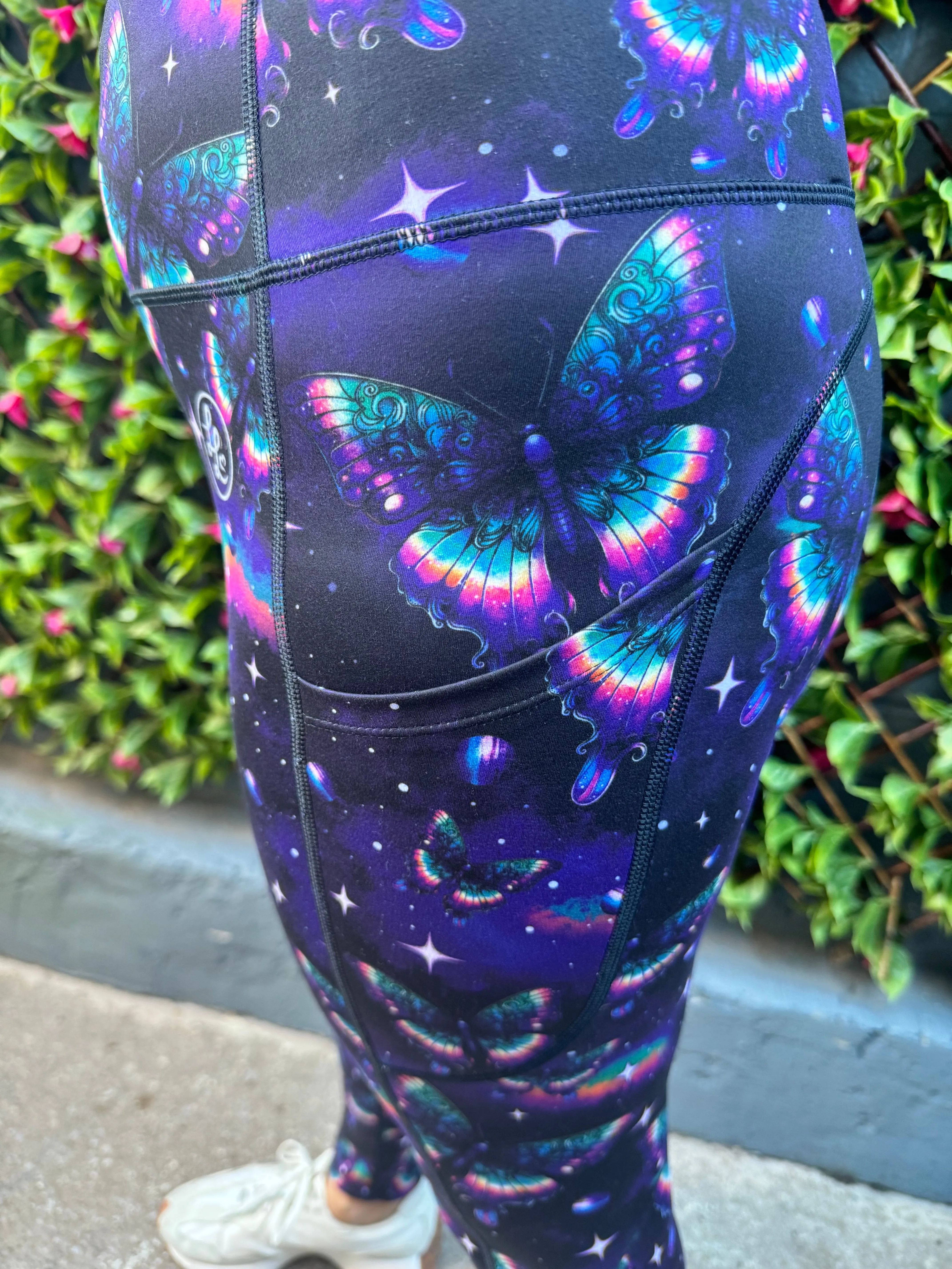 Cosmic Flutter Side Pocket Recycled Leggings (Made in the UK)