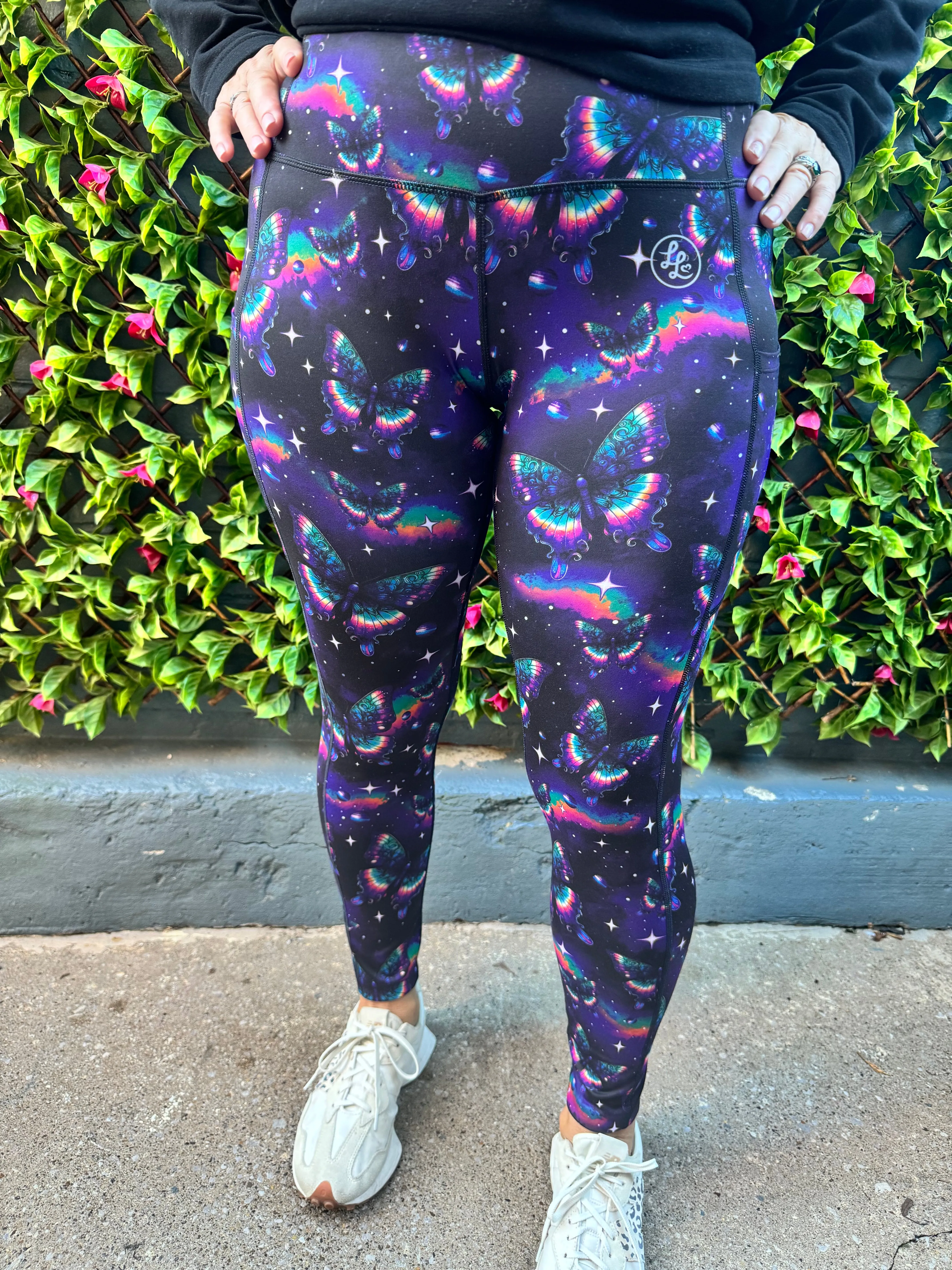 Cosmic Flutter Side Pocket Recycled Leggings (Made in the UK)
