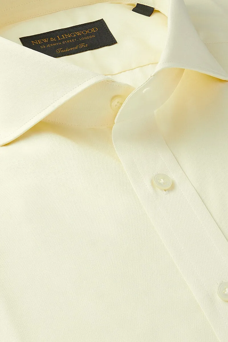 Cream Poplin Cutaway Collar Tailored Fit Single Cuff Shirt