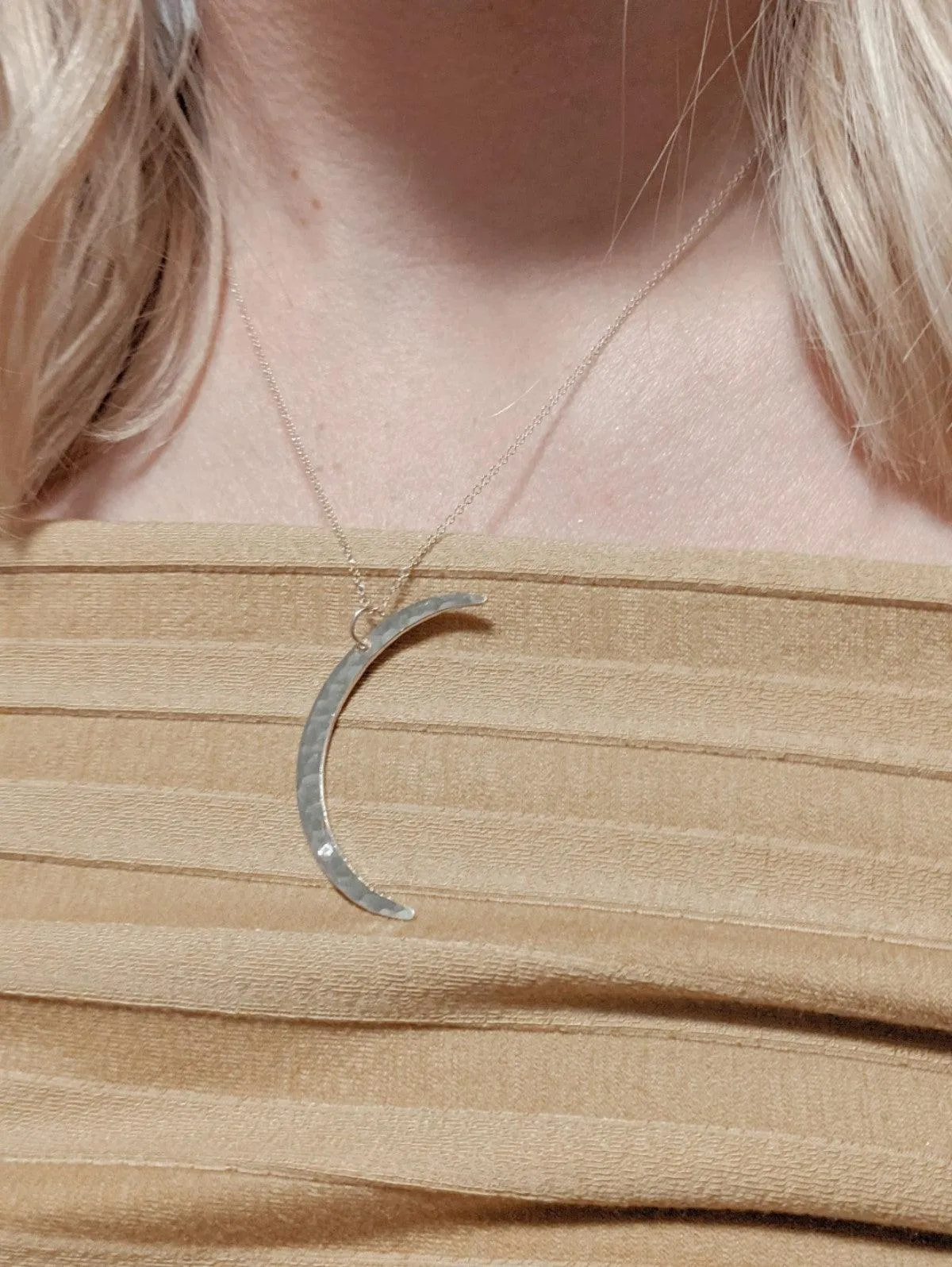 Crescent Moon Necklace with Diamond