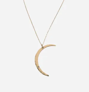 Crescent Moon Necklace with Diamond